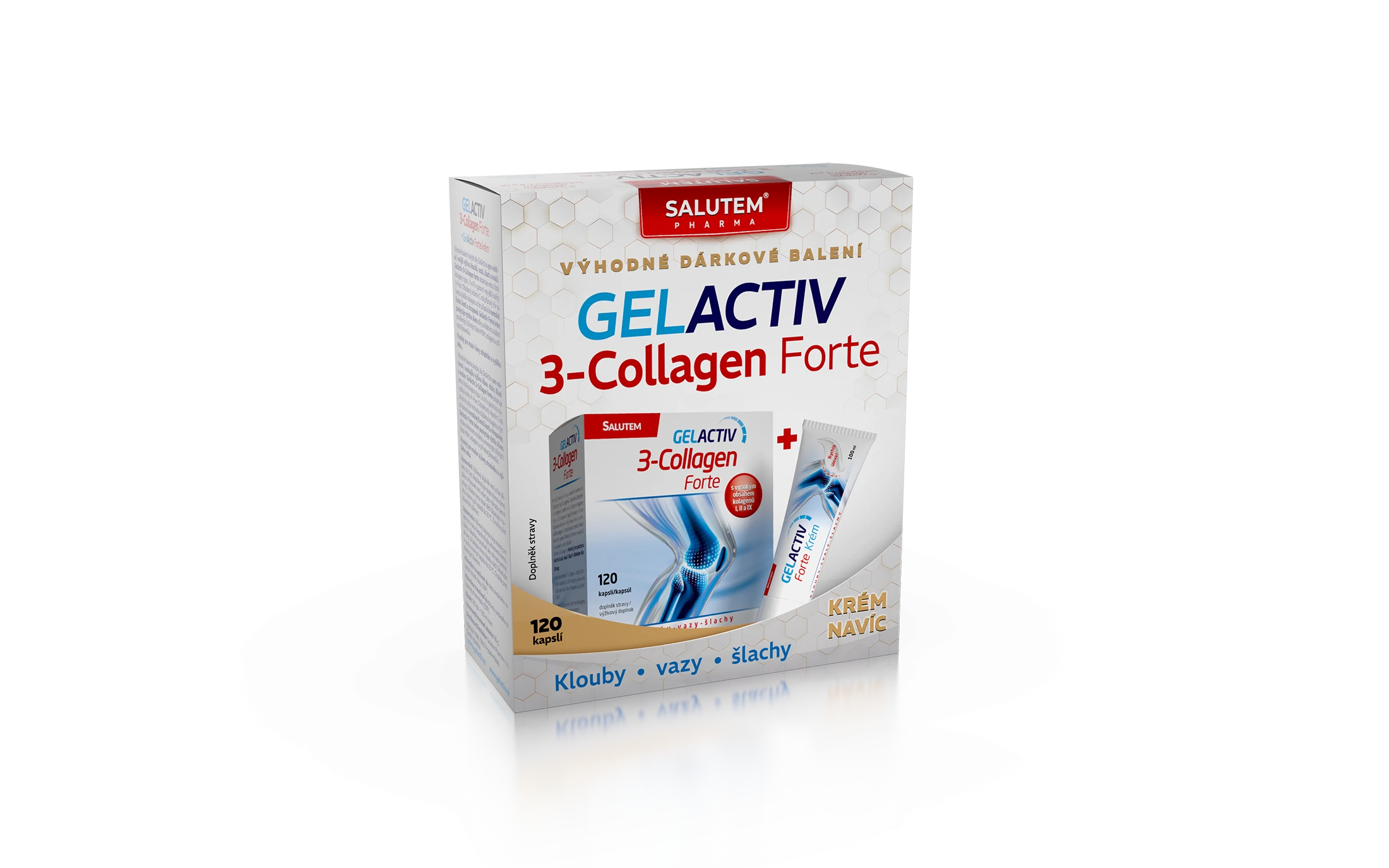 vizu dark bal 120cps GELACTIV+Krem100ml P2 CZE WEB V&yacute;hodn&eacute; d&aacute;rkov&eacute; balen&iacute; GelActiv 3-Collagen Forte 60+60 cps.+ GelActiv Forte Kr&eacute;m navic